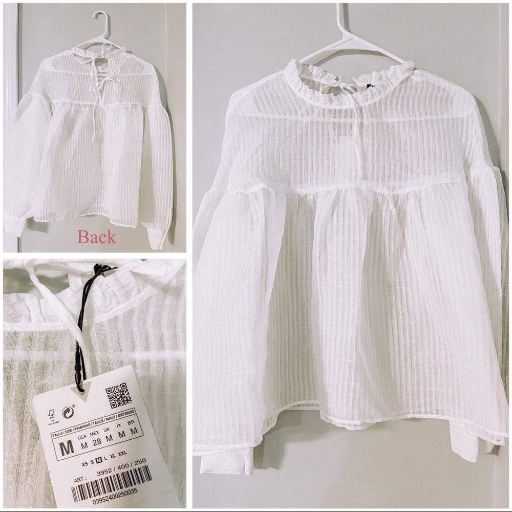 ZARA | Balloon Sleeve Top NWT